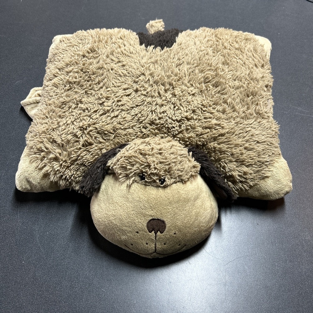 Pillow Pets Puppy Dog Plush Brown Stuffed Animal Toy 16" 2010 Used